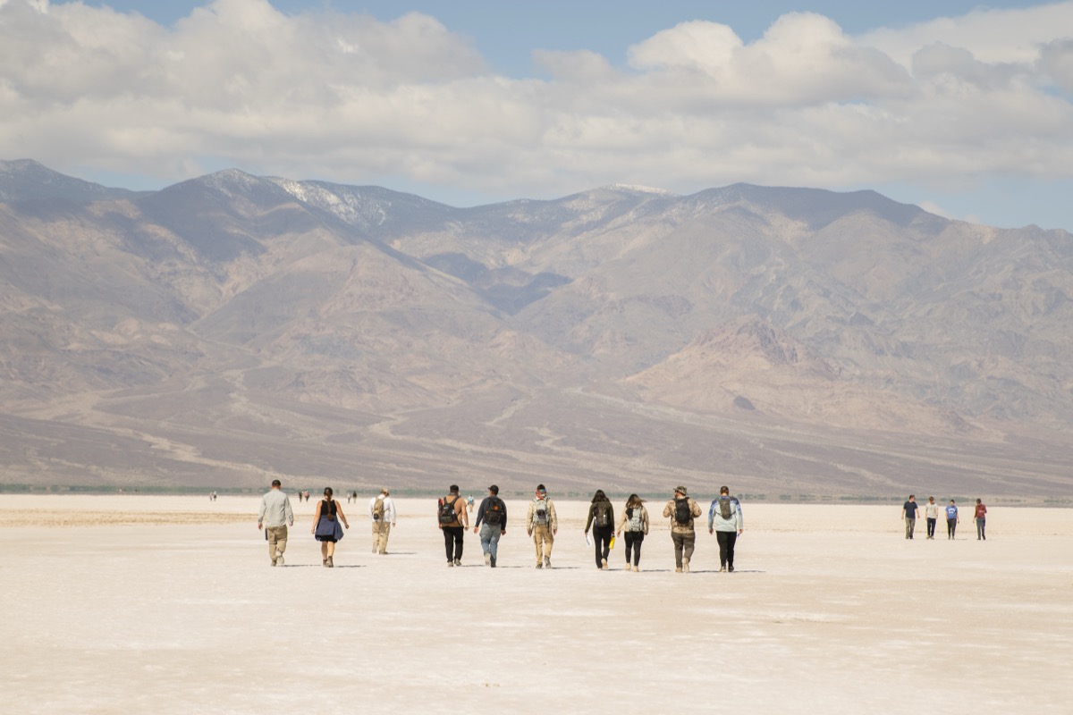students in Badwater Basin