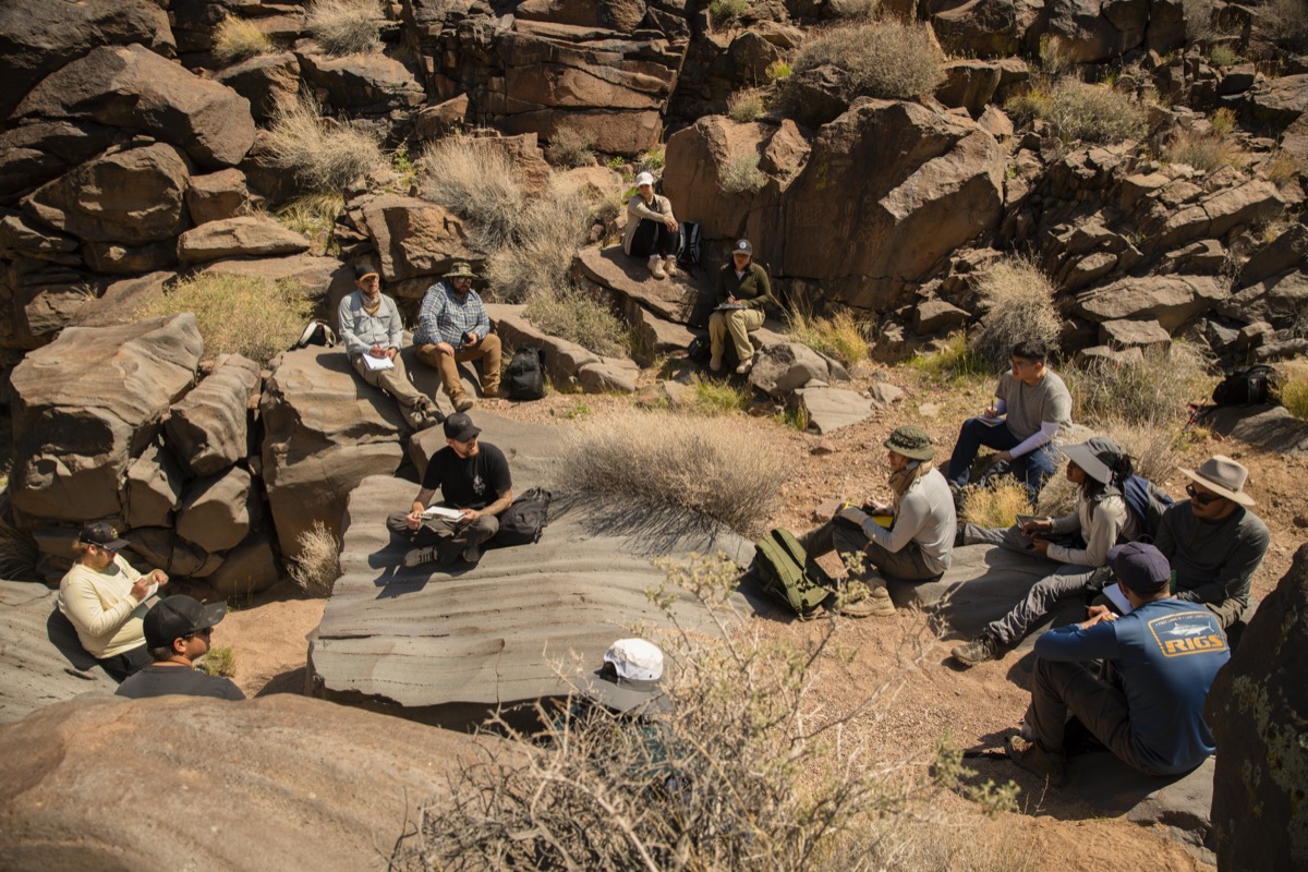 students on rocks in Greenwater