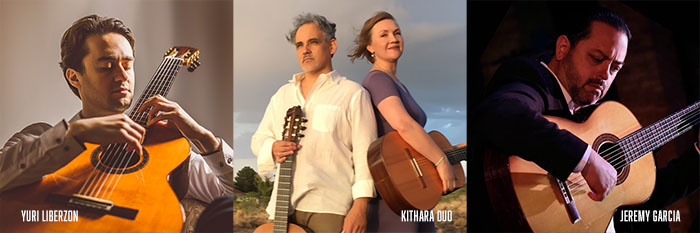 Banner featuring 2024 guest artists: Yuri Liberzon, the Kithara Duo, Jeremy Garcia