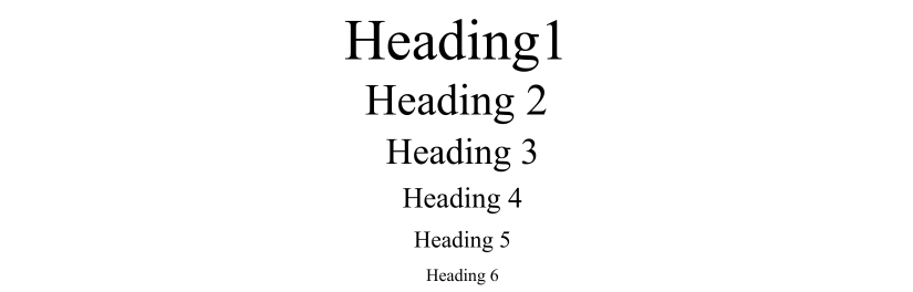 Heading 1 through Heading 6 are depicted in a numerical order