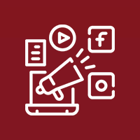 social media plus bullhorn icon