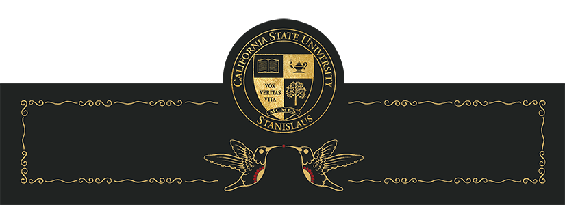 footer with University seal and pair of hummingbirds