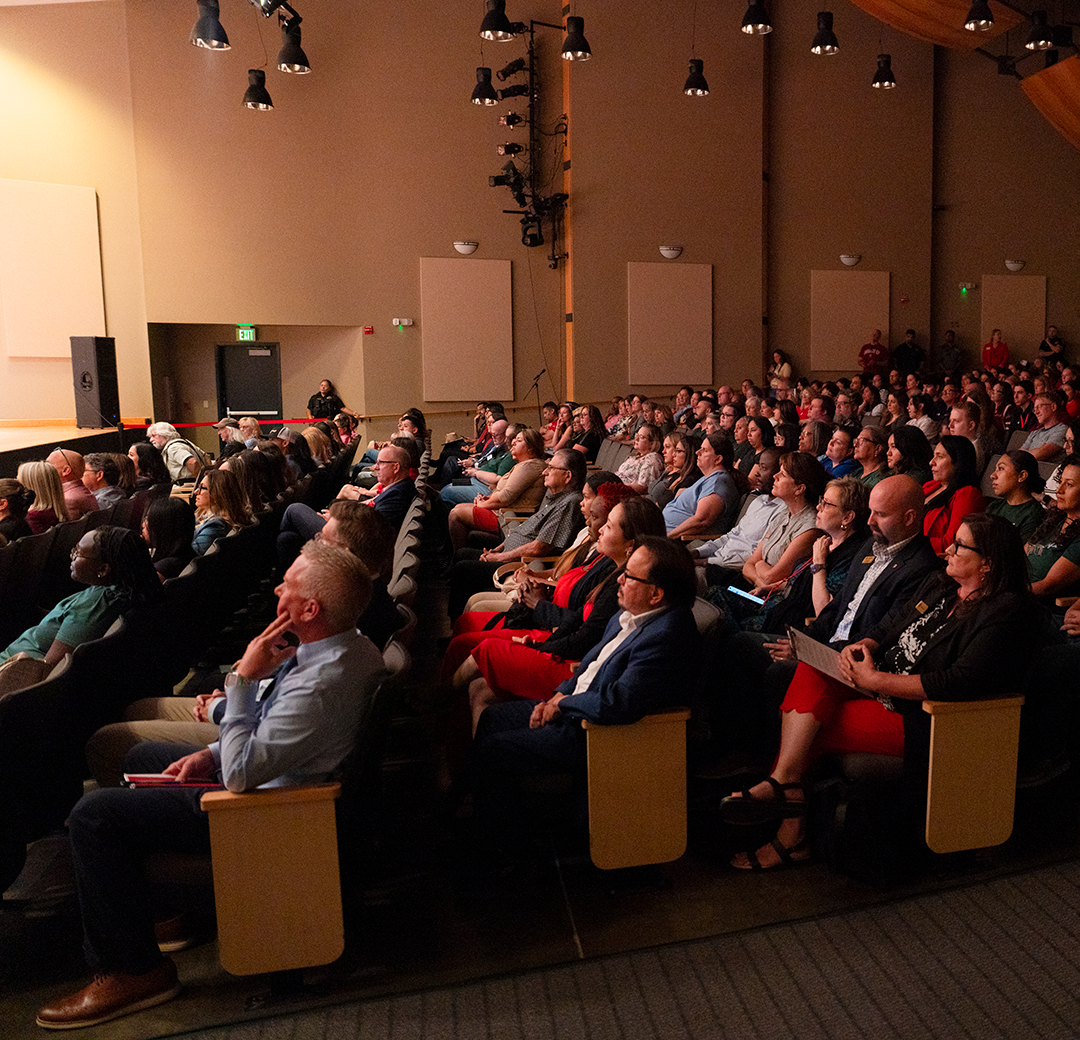 Audience members at the 2025 President's Fall Welcome Address.