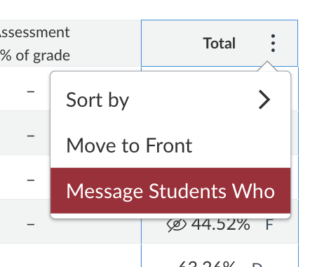 screenshot of message tool