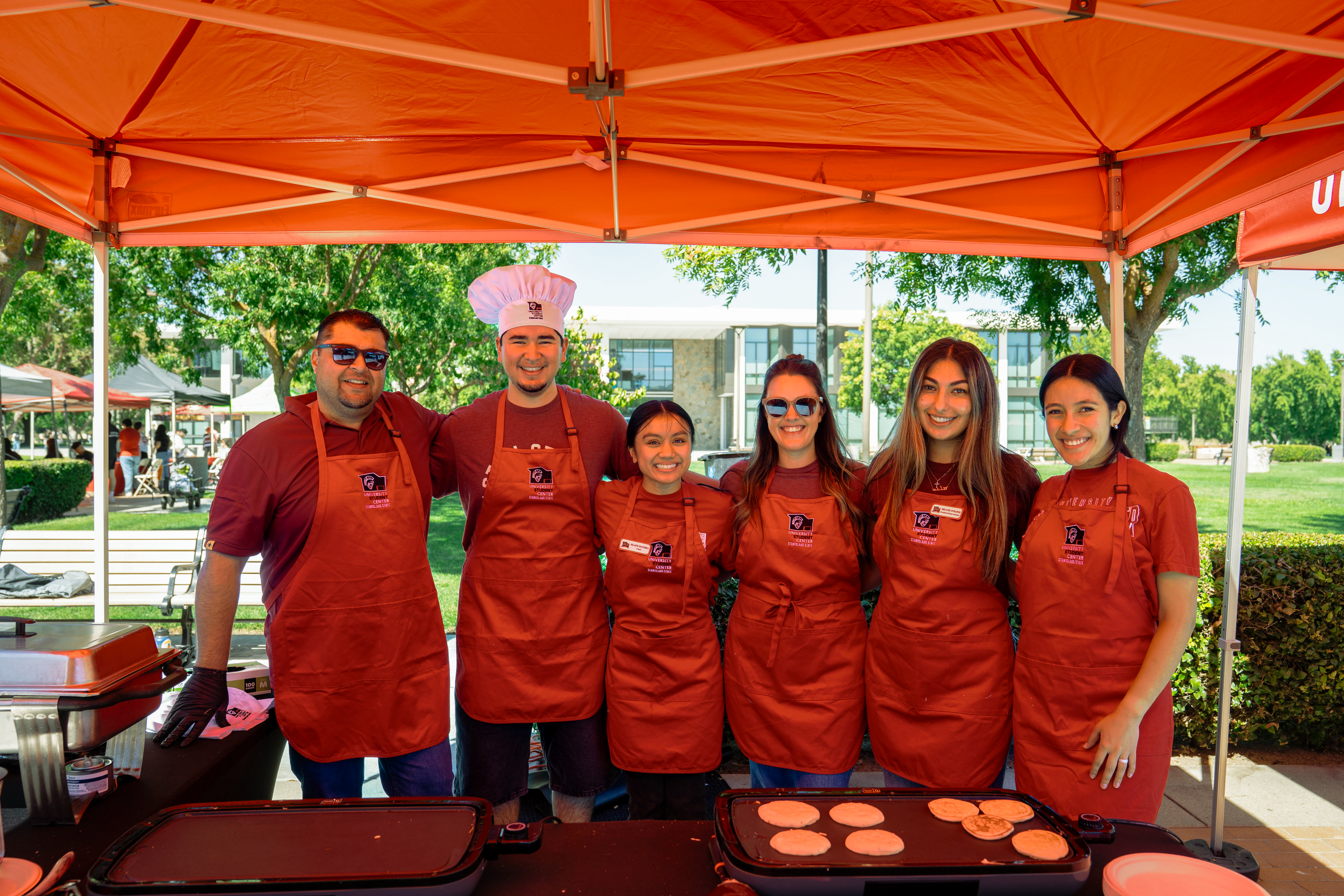 SC Student Leadership posing with pancakes