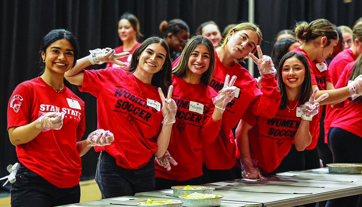 student-athletes at Crab Feed event
