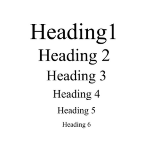 Headings 1 through 6 for web accessibility