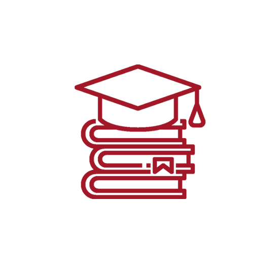 icon grad cap on books