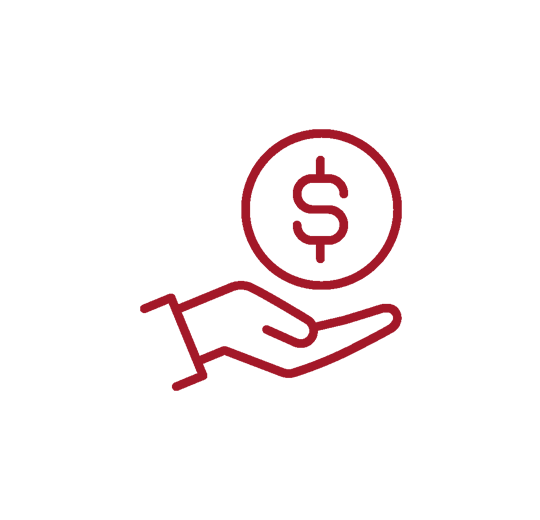 icon hand with dollar sign