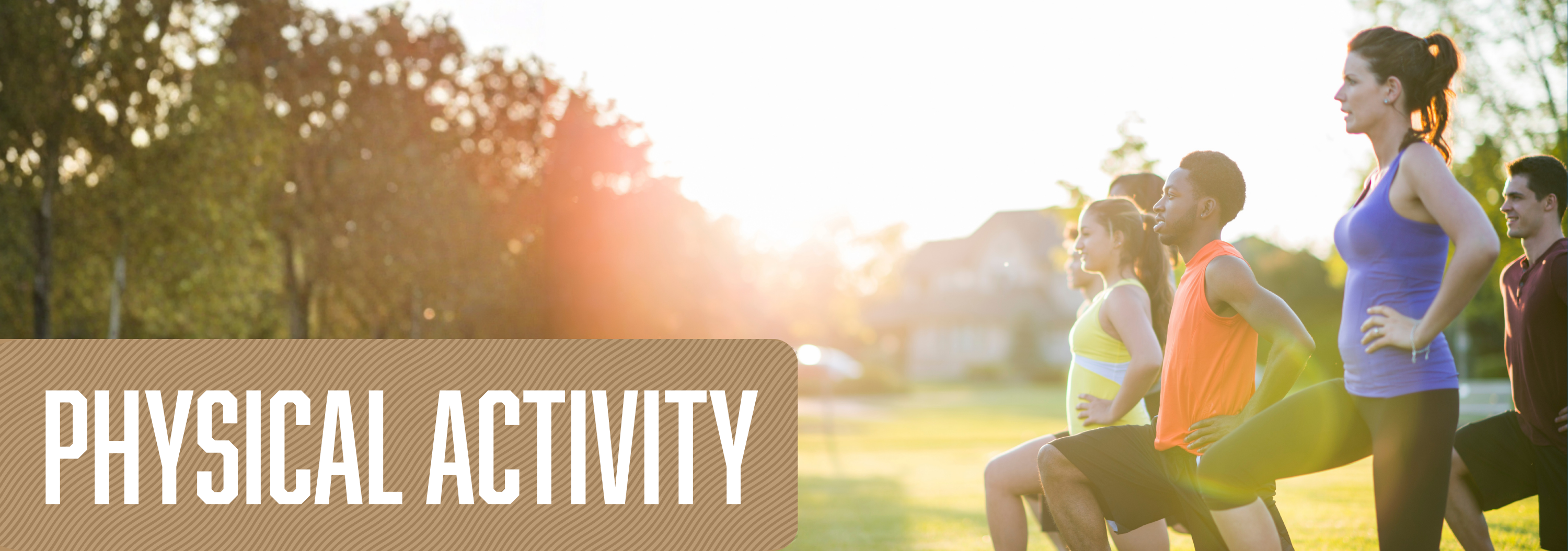 Banner of young people exercising, titled, Physical Activity.