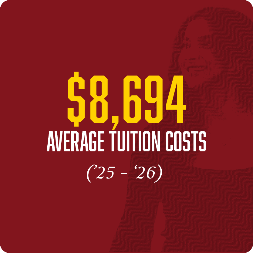 $8,694 Average Tuition Costs (‘25– ‘26)
