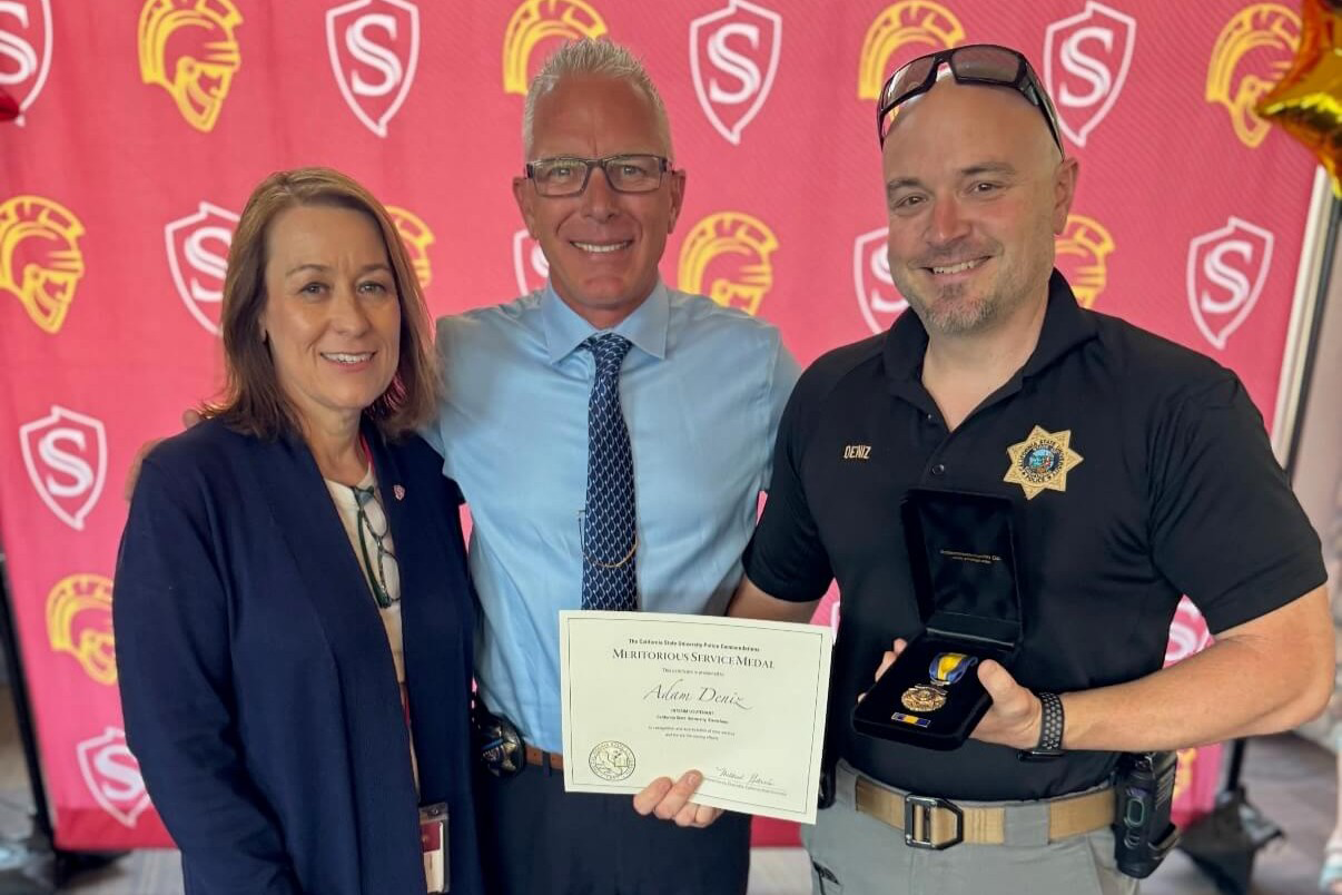 Rose McAuliffe, Interim Police Chief Steve Olson and Lieutenant Adam Deniz