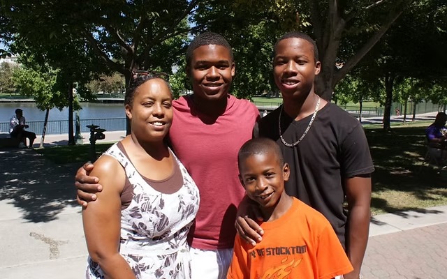 African American family in Stockton.