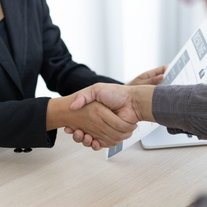 Two people shaking hands