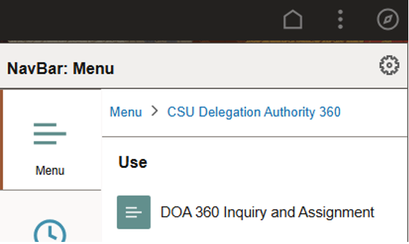 CSU Delegation Authority interface