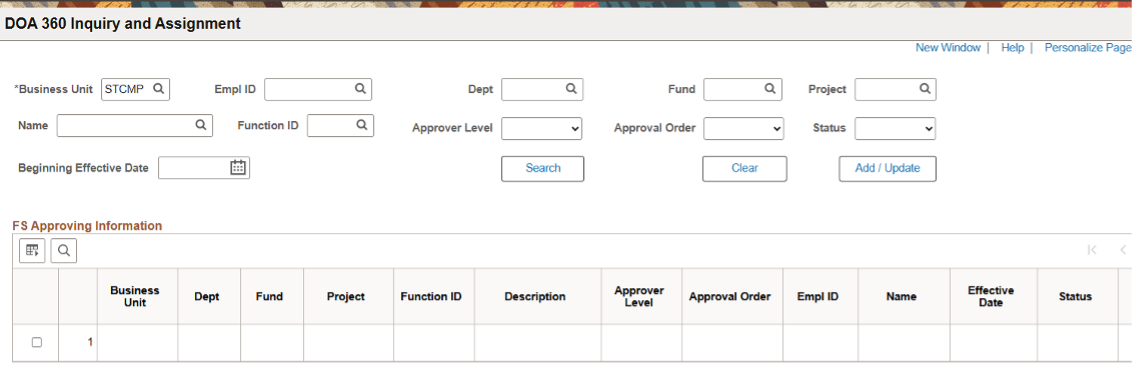 DOA 360 Inquiry and Assignment fields are shown.