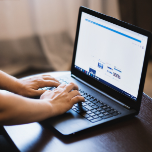 A person looking at a computer