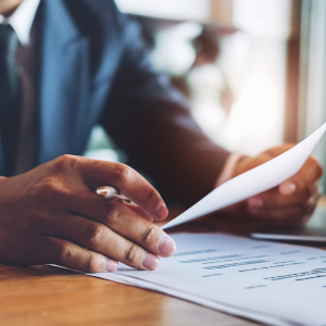 Someone looking at a resume