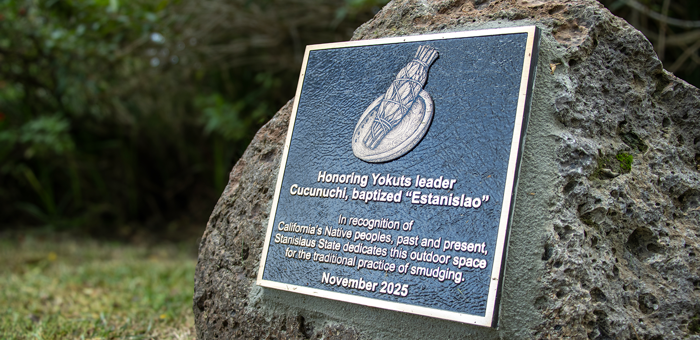 Plaque dedicated during an on-campus ceremony.