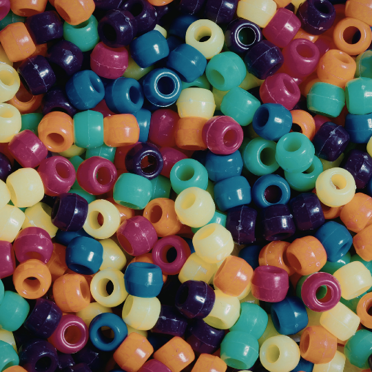 Variety of beads in differing colors.