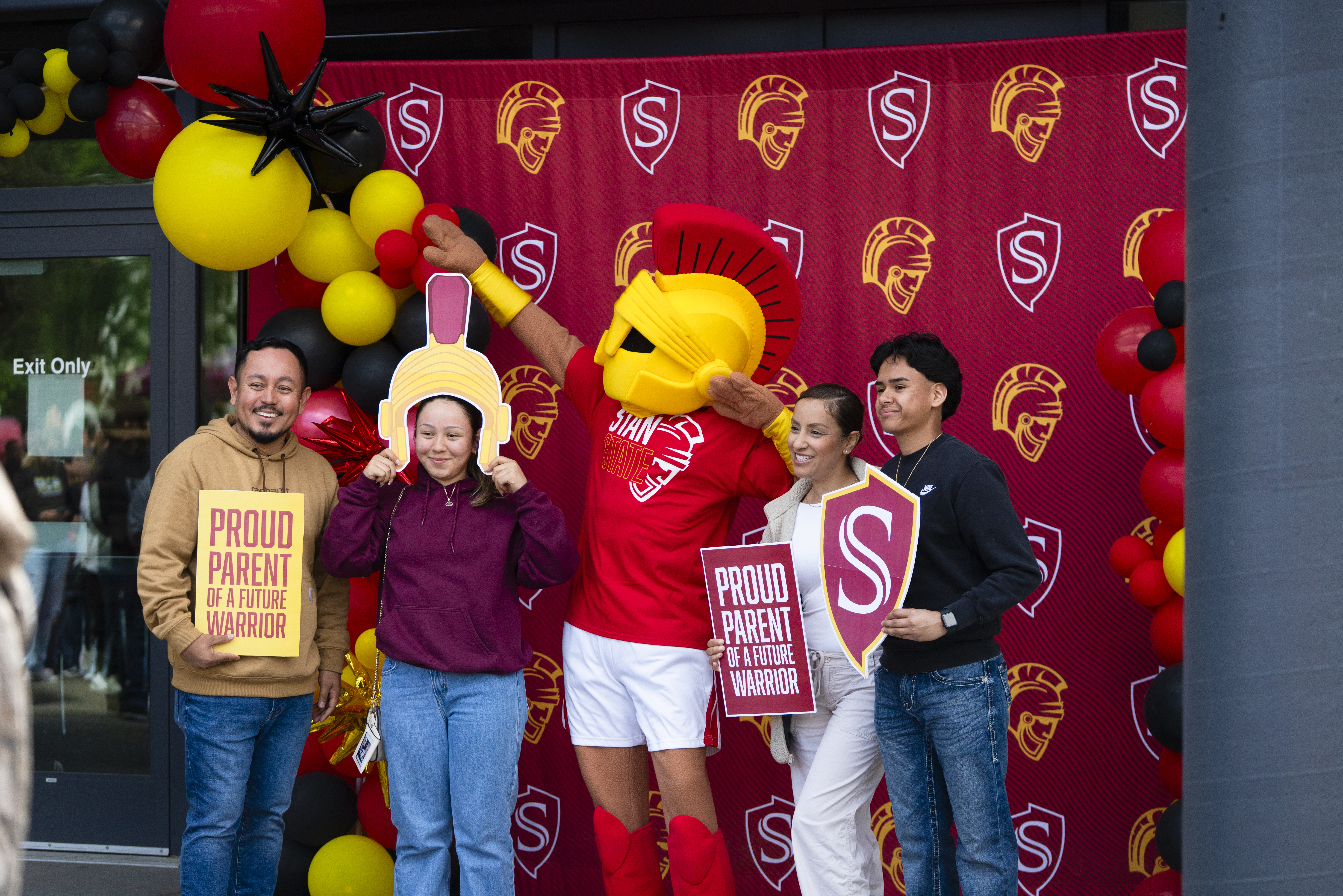 Family celebrating admission