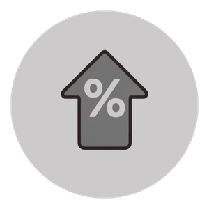 upward percentage icon