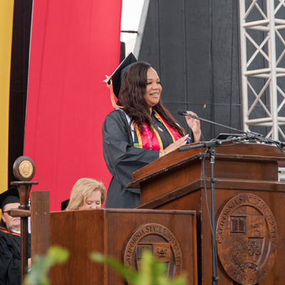 Speaker Cheyanne Gaines at Commencement
