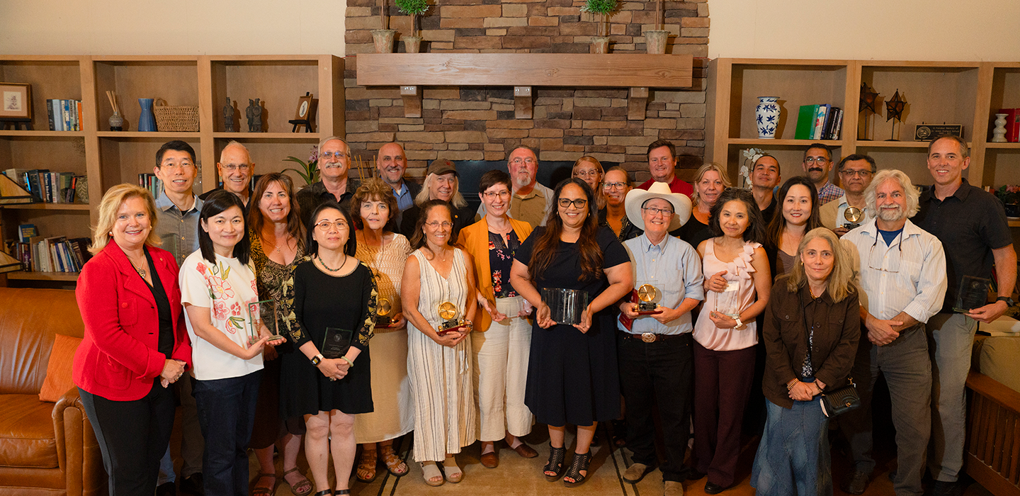 Groups shot at the Faculty Awards reception.