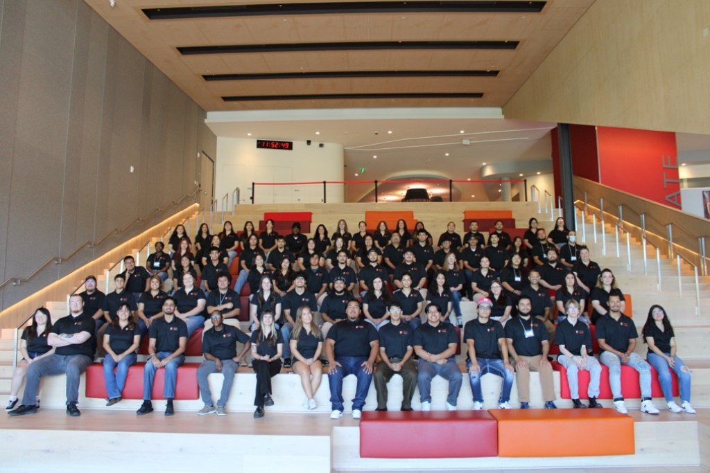 Cohort 3 is seen in a group at the Student Center