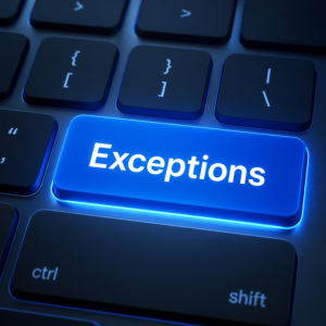 Exceptions keyboard button