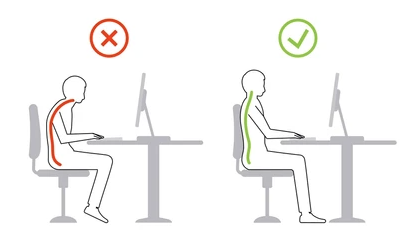 Incorrect posture vs correct posture