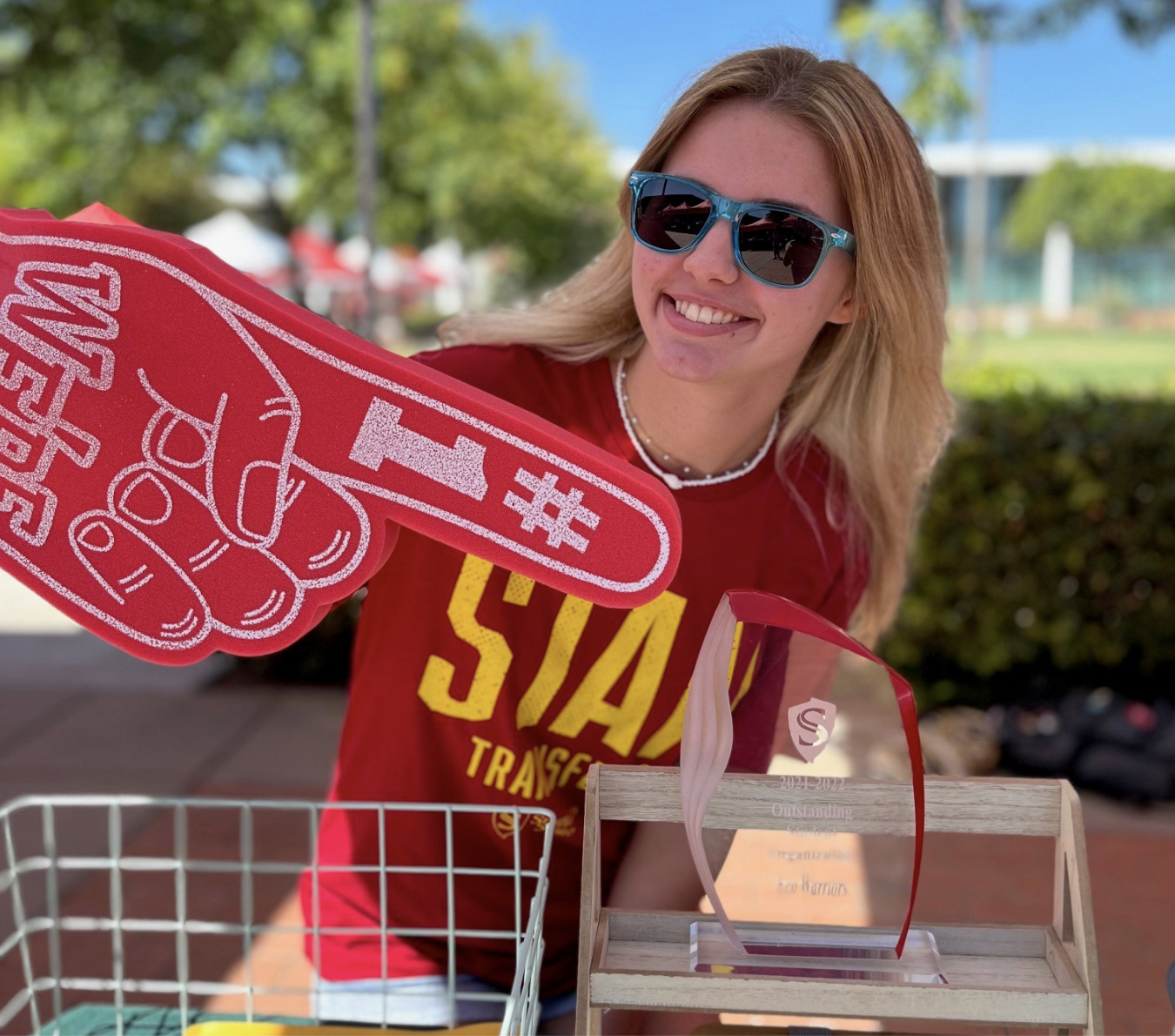 Student at Warrior Wednesday Booth.