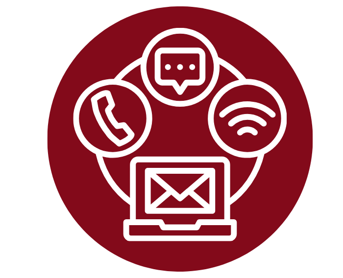 An illustration shows a laptop with various tech icons
