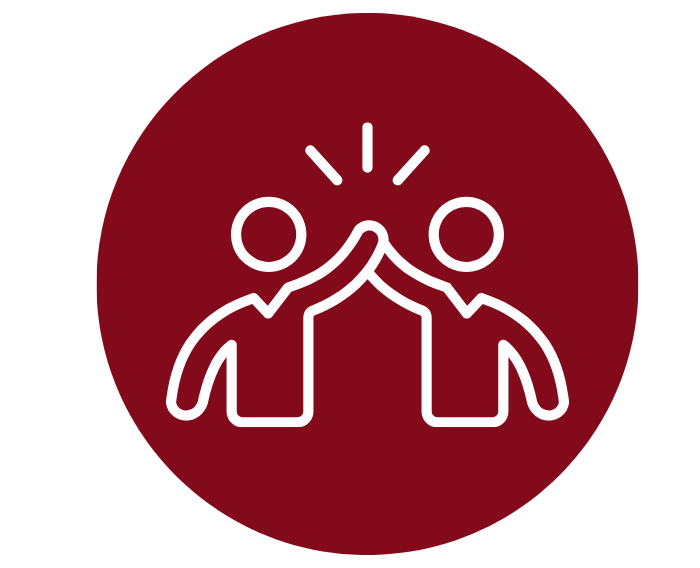 Two people high-fiving icon