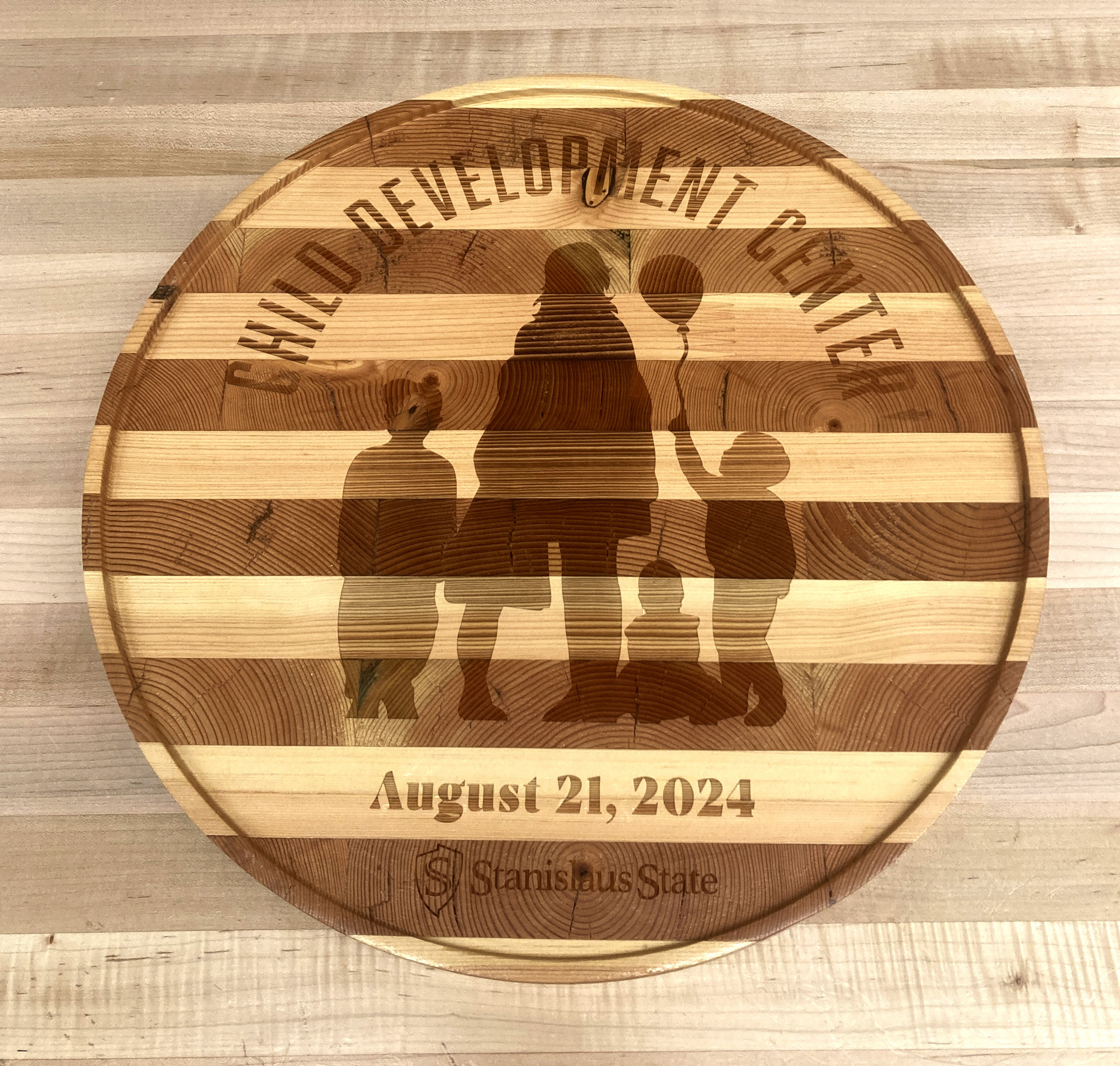 Laser etched sign