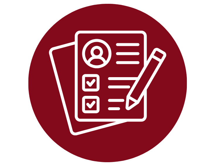 Registration form with checklists on it.