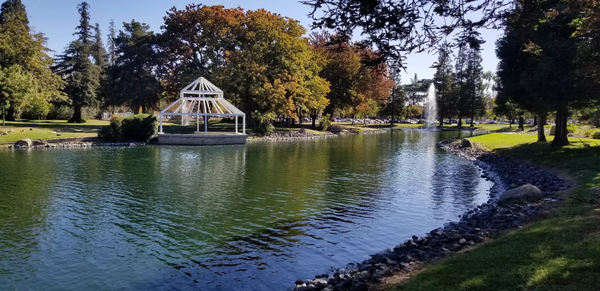 Gazebo at greenery at Stan State Campus