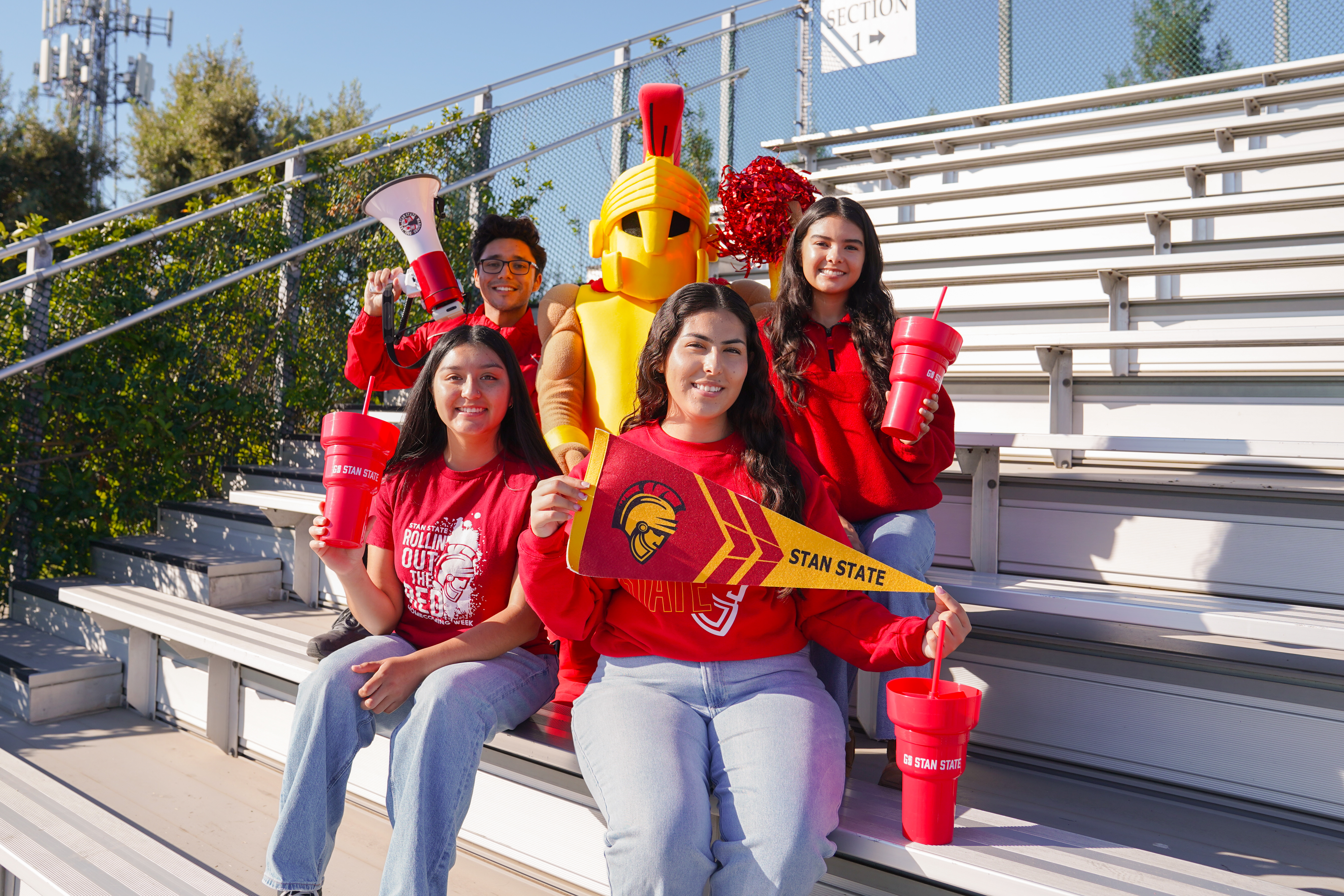 Titus and fours students showing Campus Spirit