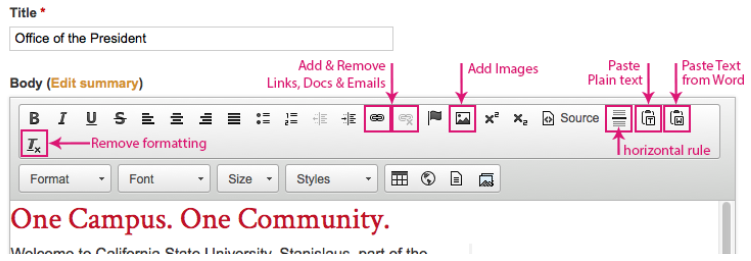 Screenshot of toolbar, with key tools highlighted