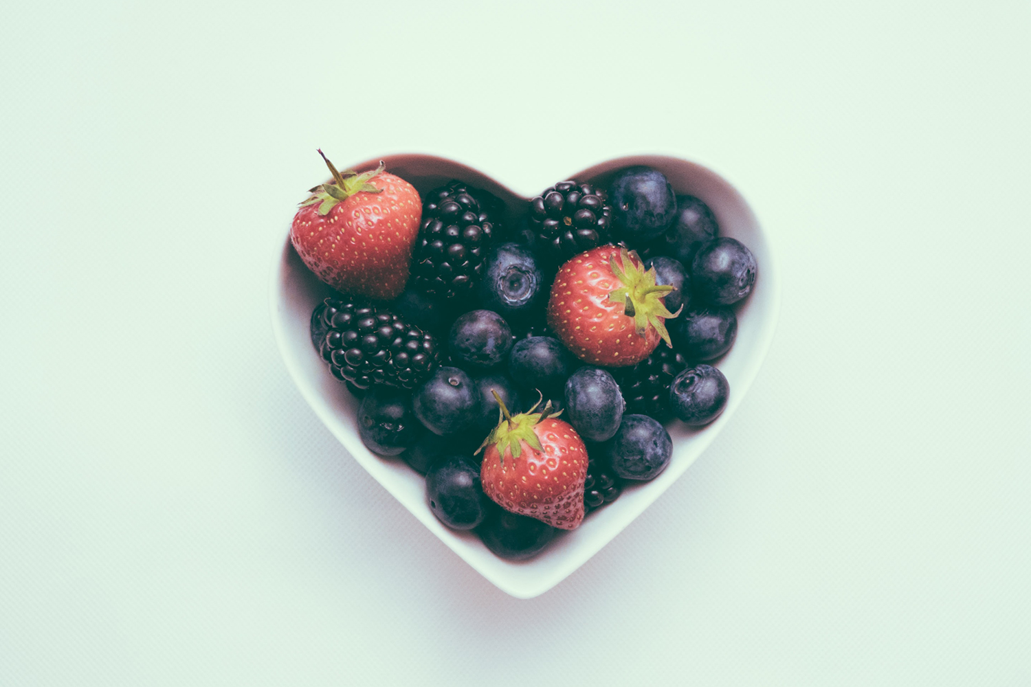 heart bowl with fruit