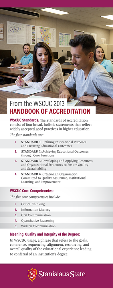 From the WSCUC 2013 Handbook of Accreditation