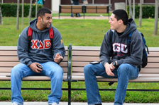 students talking