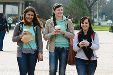 Students walking