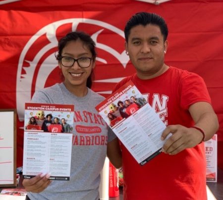 Students with flyers