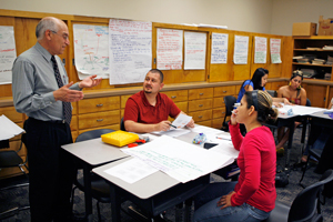 Instructor teaching students