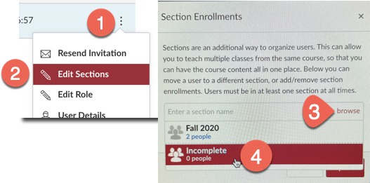 Steps to enroll a student in a section