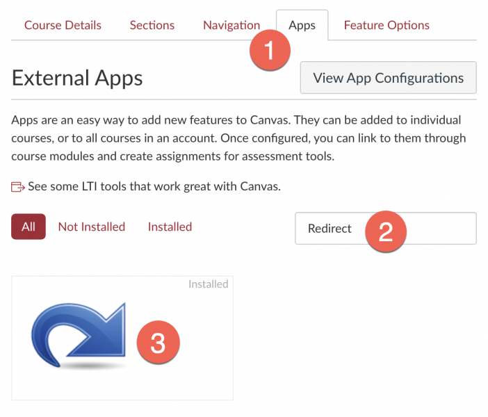 Steps to access the Redirect Tool