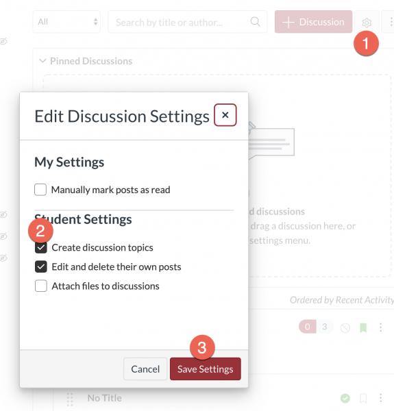 Enable student discussions