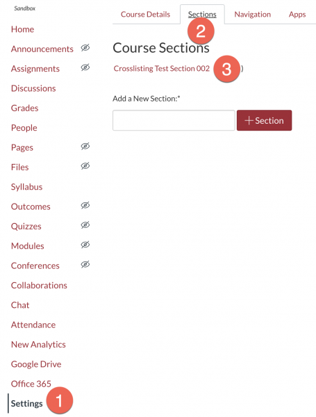 Crosslisting sections