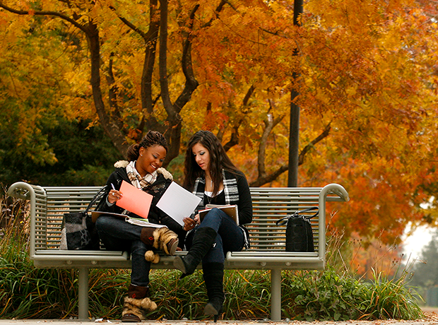 students on campus